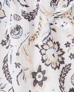 Floral Pintucked Ruffle Sleeve Top -ChicMeadow Shop 613739 9000 ALT3