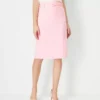 The Belted Seamed Pencil Skirt In Linen Blend