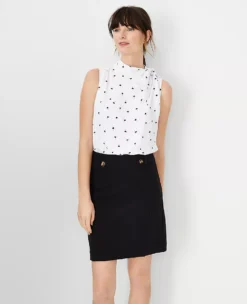 Floral Asymmetrical Tie Neck Mixed Media Shell 5 Floral Asymmetrical Tie Neck Mixed Media Shell -ChicMeadow Shop 613823 9192 ALT2