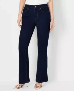 Sculpting Pocket Mid Rise Boot Cut Jeans In Rinse Wash - Curvy Fit