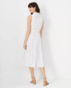 Striped Ruffle Tiered Flare Dress -ChicMeadow Shop 614340 9000 ALT1