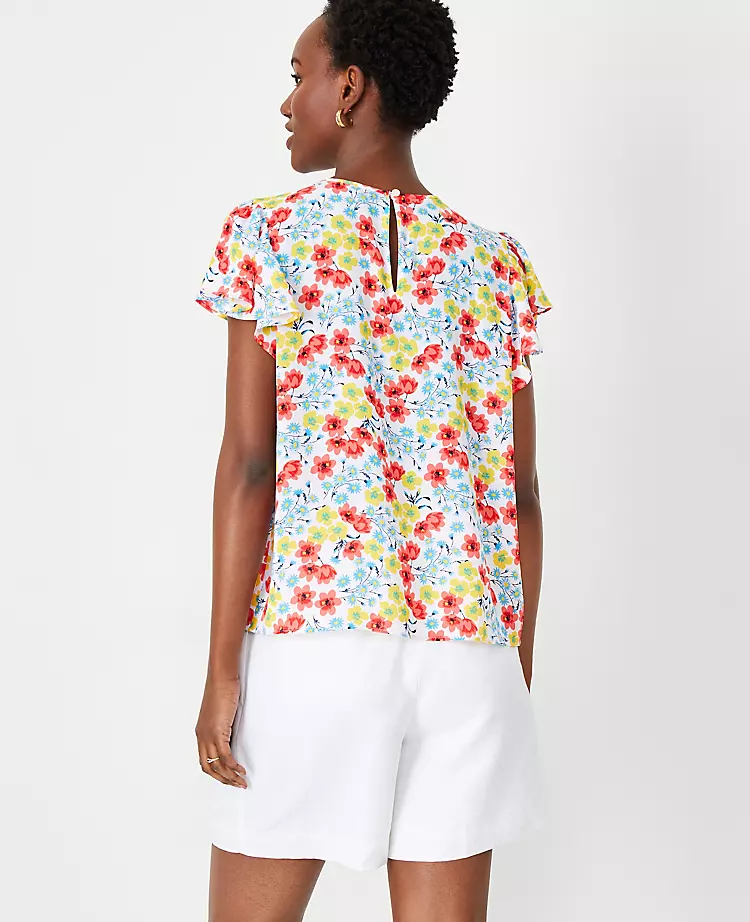 Floral Ruffle Sleeve Top 2 Floral Ruffle Sleeve Top - Image 2
