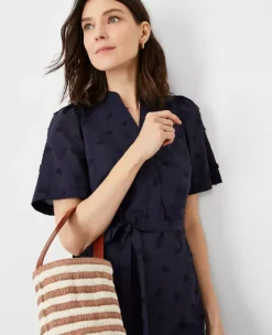 Embroidered Belted Shift Dress -ChicMeadow Shop 615111 1362 ALT2