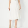 Belted Pleated Midi Skirt
